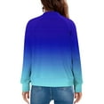 thumbnail image 5 of Casual Women's Fashion Print Long Sleeve Pocket Zipper Sweatshirt Pullover Hoodie Blouse Coat Loose Fit Warm Winter Tops | CSEONE,Blue L, 5 of 9