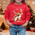 thumbnail image 2 of FYEGRE Chandail en Molleton de Vacances pour Fille Imprimé Festif Manches Longues Col Rond Chandail Confortable Rouge 8-9 Ans, 2 of 4