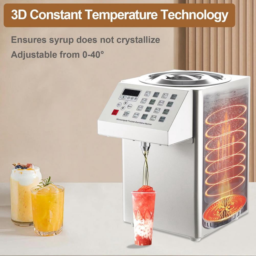 WAASOSCON 110V 300W Electric Fructose Sugar Syrup Quantitative Machine, 25x25x40cm/9.8x9.8x15.8 Inch Fructose Dispenser for Household Use