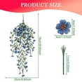 thumbnail image 3 of Outdoor Spring Hanging Artificial Flowers with Eucalyptus & Violet Stems for Garden Patio Décor, Porch Wedding Backdrop, Natural Floral Arrangements, Artificial Hanging Flowers for Outdoor Blue, 3 of 9