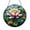 Acrylic 3.5 Inch, variant on Botanical Lotus Bloom Stained Glass Circular Panel with Lily Pad Details, Tranquil Window Decor for Home