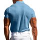 thumbnail image 5 of pstuiky camisetas para hombre, Camisa de manga corta con botones y solapa para hombre, de color liso, para vacaciones y tiempo libre camisetas de hombre xxxl, 5 of 8