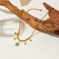 thumbnail image 5 of GKNET Women 18K Gold Plated Stainless Steel Oval Turquoise Star Pendant Charm Necklace, 5 of 5