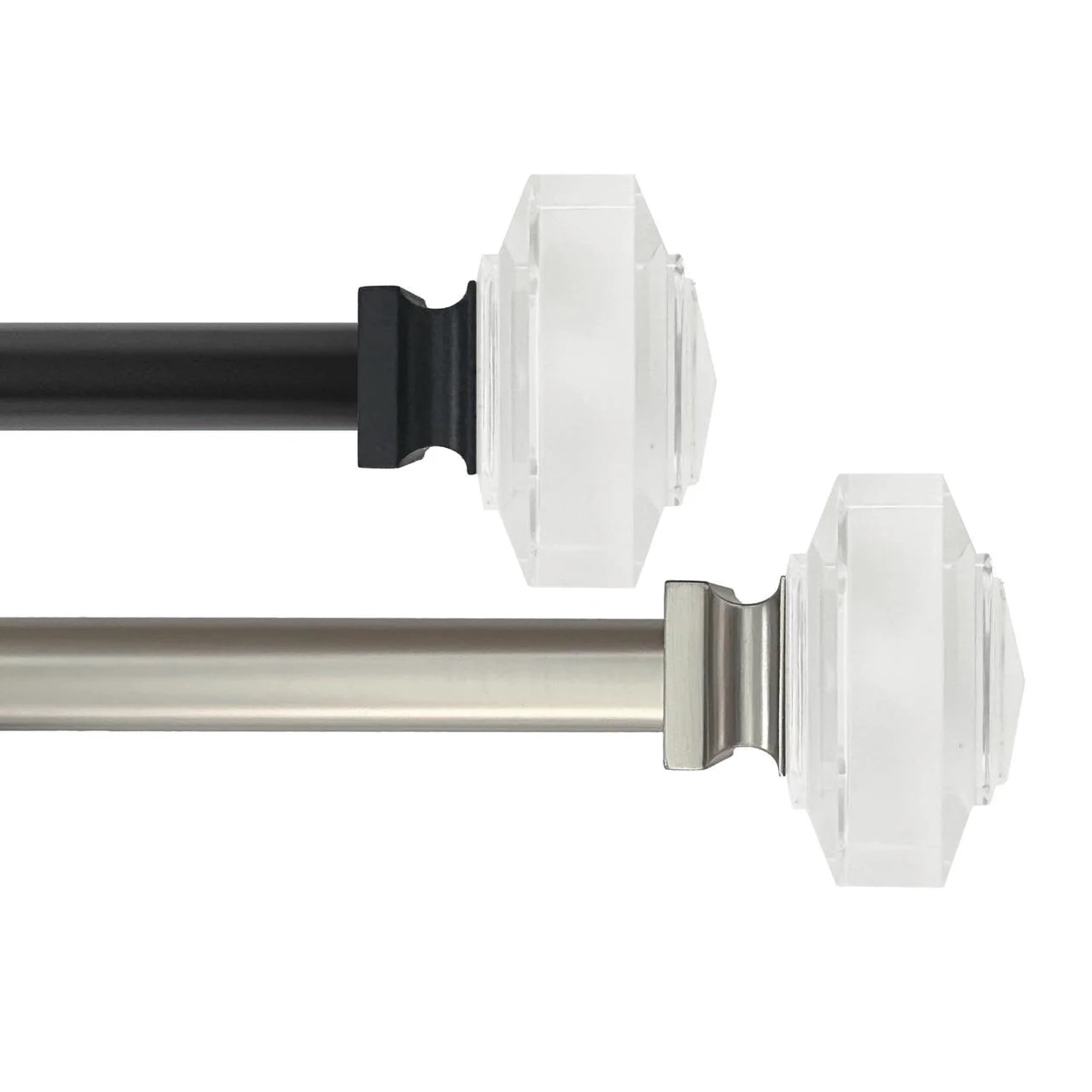 Mainstays 3/4" Acrylic Square Adjustable Single Curtain Rod, 30-84", Nickel