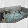 thumbnail image 6 of Mermaid Soft Flannel Fleece Throw Blanket, Floating Girl Water Bubbles Underwater Themed Artwork Print, Cozy Plush for Indoor and Outdoor Use, 70" x 90", Seafoam Beige and Brown, by Ambesonne, 6 of 6