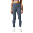 thumbnail image 2 of Vekome Leggings for Women High Waisted Yoga Pants Seamless Solid Lightweight Running Tights Blue L, 2 of 5
