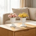 thumbnail image 6 of 2 Pcs Plastic Urn Flower Pots, White Textured Planters for Indoor Outdoor Table Front Door Porch Balcony Wedding Decoration, 6 of 7