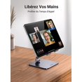 thumbnail image 3 of Support de Tablette de Bureau Réglable Support de Tablette Pliable Support de Téléphone en Aluminium Compatible avec iPhone 14 Pro Max iPad Pro 12.9 iPad Air 2022 iPad Mini Galaxy Tab S22 MediaPad (Gris), 3 of 5