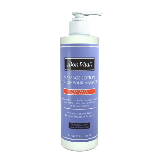 Bon Vital' - Loción de masaje original para una base de masaje versátil para relajar los músculos doloridos y reparar la piel seca, fórmula ligera, no grasa