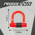 thumbnail image 2 of MELIVO Bike Lock,1.97"*1.89" Bike Lock Combination,U Bicycle Lock Scooter Locks Anti Theft,Red, 2 of 7