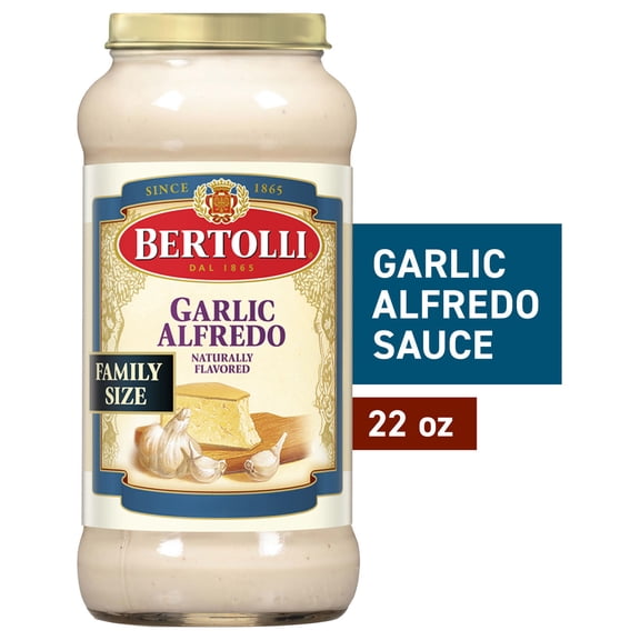 Bertolli Garlic Alfredo Sauce, Creamy Garlic Pasta Sauce, 22 oz
