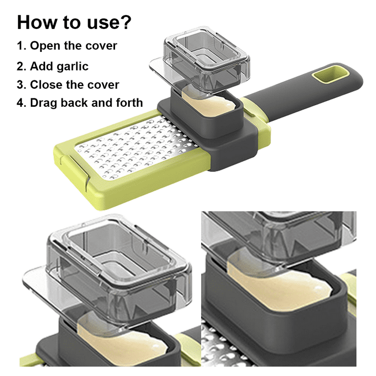  Ginger Grater Tool with Handle Lemon Zester with Catcher  Premium Stainless Steel Mini Grater with Container Nutmeg Grinder Garlic  Grater: Home & Kitchen