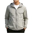 thumbnail image 2 of HAJWOH Mens Windbreaker Jackets Packable Waterproof Zipper Long Sleeve Hiking Hooded Jackets Travel Lightweight Rain Coats, 2 of 4