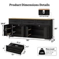 thumbnail image 2 of Blotout 70" Large Sideboard Buffet Cabinet with 3 Drawers & 4 Doors, Farmhouse Kitchen Sideboard Storage Cabinet with 8 Door Shelves & Charge Station, Coffee Bar Cabinet for Dining Room, Black, 2 of 9