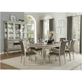 thumbnail image 6 of JERFIT Extendable Dining Table with Leaf, Silver Traditional Modern Glamour Style, Wood Table with Cabriole Legs and Glass Panels for Dining Room, 6 of 7