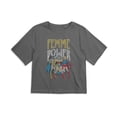 thumbnail image 4 of Wonder Woman Femme Power Women's Boxy Cropped T-Shirt Casual Graphic Tee, 4 of 4