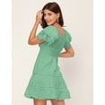 thumbnail image 4 of Moomaya Chic Cotton Dress For Women, Short Layered Sleeve Tiered Summer Dress, 4 of 9