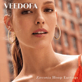 thumbnail image 7 of VEEDOFA 14K Gold Plated CZ Hoop Earrings for Women, Lightweight 20/30/40mm Hoops, 7 of 7