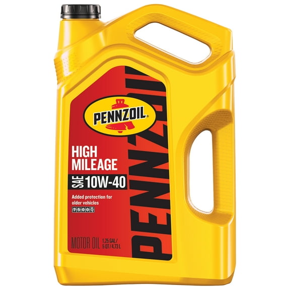 Pennzoil High Mileage 10W-40 Motor Oil, 5 Quart
