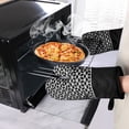 thumbnail image 4 of Oven Mitts and Pot Holders 6pcs Set, Kitchen Oven Glove High Heat Resistant Extra Long Oven Mitts and Potholder with Non-Slip Silicone Surface for Cooking (Black), 4 of 6