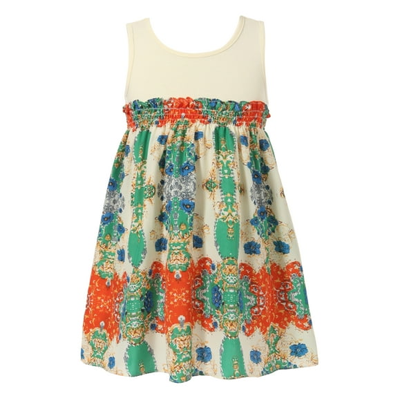 Richie House Girls' Sundress with Floral Bottom RH1862