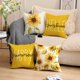 thumbnail image 2 of Juego de fundas de almohada de lino decorativo con forma de girasol, 45 x 45 cm, 2 of 3