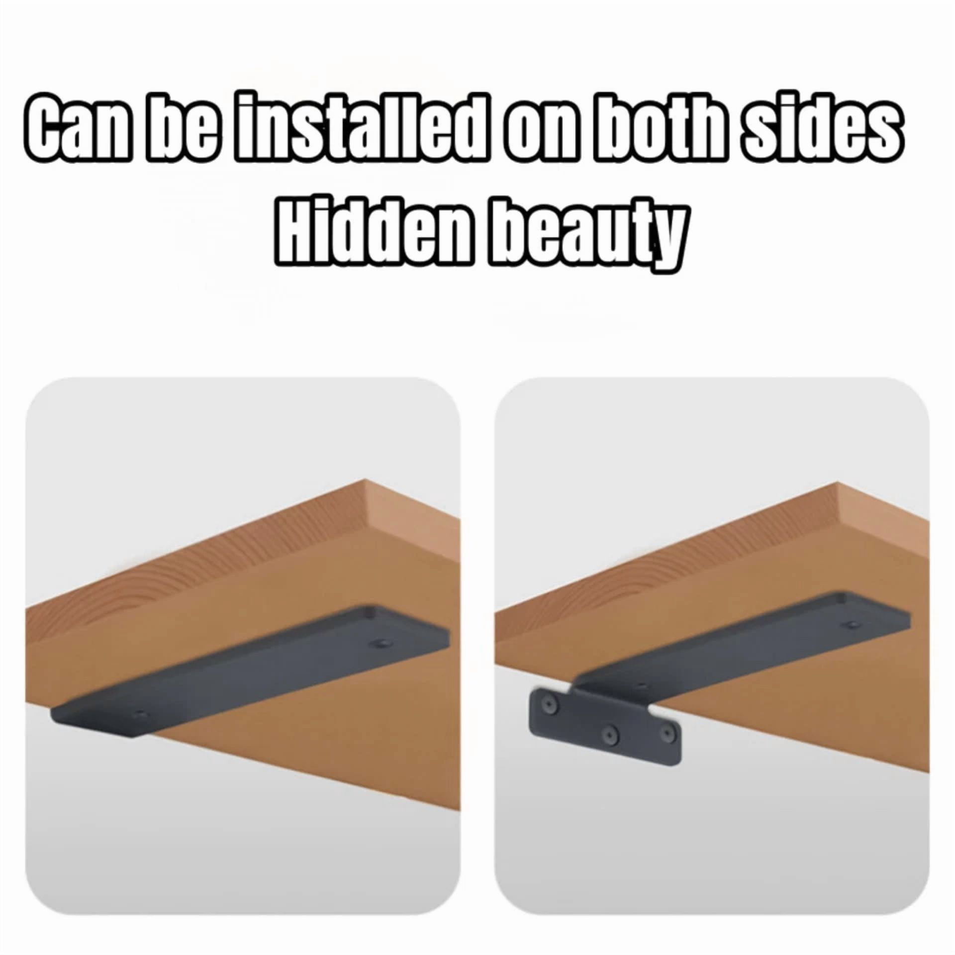 2Pc Black Shelf Bracket Floating Shelf Supports Premium Alloy Metal Heavy Sale