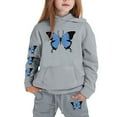 thumbnail image 4 of Little Girls' Clothing Set Buttrfly Print Crop Top Hoodies Sweatpants 2 Piece Outfits Kids Sweatsuit Tracksuit Jogger Set, 4 of 4