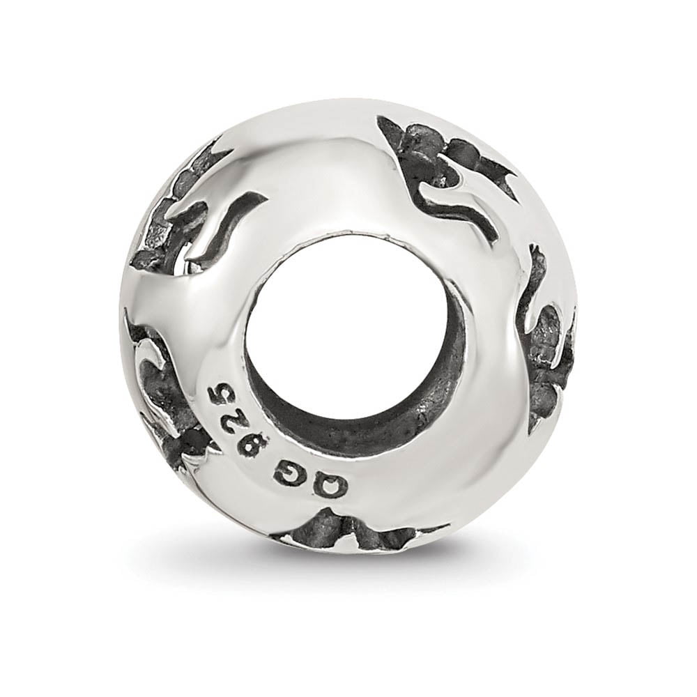 Sterling Silver Reflections Cutout Cat Bead