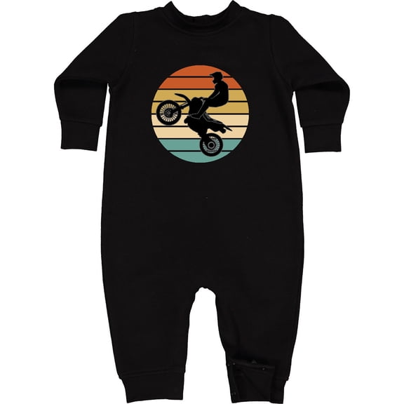 Inktastic Dirt Biking Motocross Retro Baby Fleece Romper