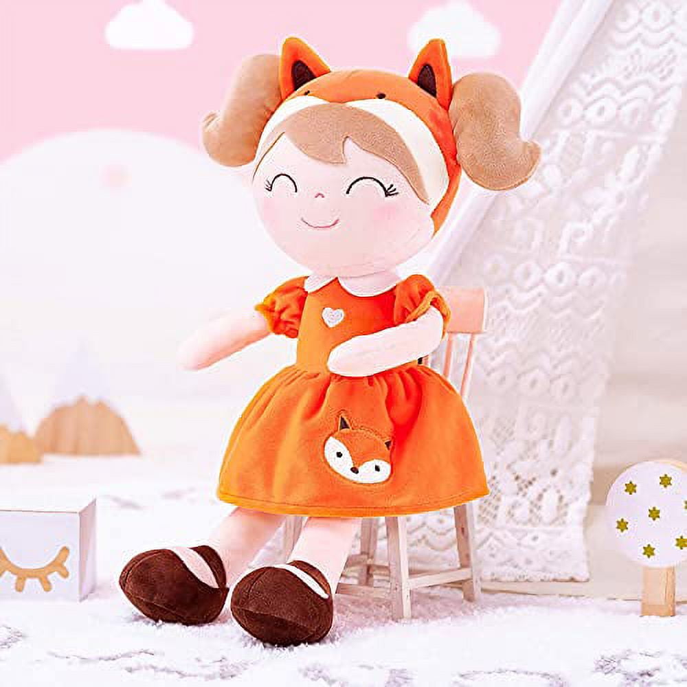Gloveleya Fox Doll Baby Dolls Girl Gifts Soft Plush Fox Toy 14" with Gift Box