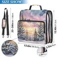 thumbnail image 3 of Water-Resistant 3-Ring Binder Organizer with Multiple Pockets Zipper Binder Bag for Office Watercolor Winter Landscape, 3 of 8