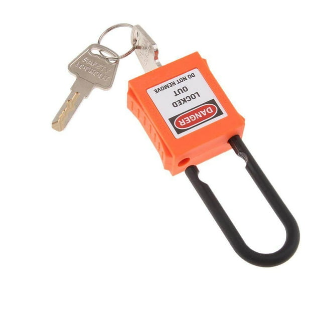 Langgg PL38-KD 38 mm PVC Curved Safety Lockout Padlock Orange