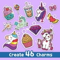 thumbnail image 2 of Art Kit Yrinfay de plástico retráctil con forma de unicornio, con 46 dijes y 12 rotuladores, 2 of 8