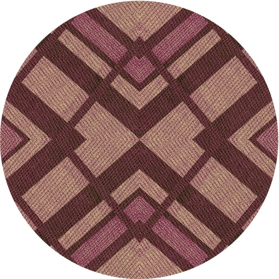 Ahgly Company Machine Washable Indoor Round Transitional Copper Red Pink Area Rugs, 5' Round