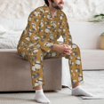 thumbnail image 7 of Fuzoiu Forest Animal Print Men's Long-Sleeved Pajama,Lounge Button Down Nightwear,Mens Notch Collar Pajama Set -Medium, 7 of 7