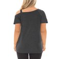 thumbnail image 2 of LANREMON Women's Plus Size Tops Summer Casual Oversized Short Sleeve Tee Shirt Twist Knot Blouses Tunics Darkgray 22 Plus, 2 of 4