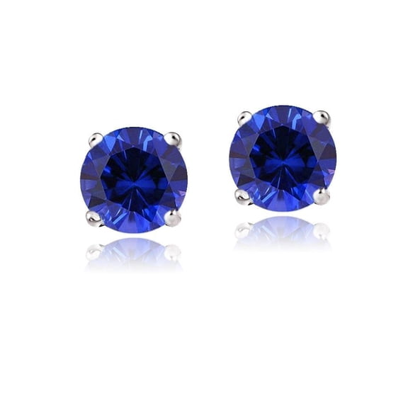 Sterling Silver Sapphire Stud Earrings