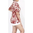 thumbnail image 2 of HAPPY BAY Women's Button Down Blouses Summer Beach Party Short Sleeve Blouse Shirt Blouses Button up Dress Shirts Hawaiian Dresses for Women XXL Aloha Turtle, Red, 2 of 4