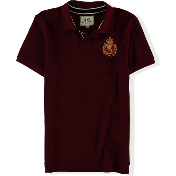Ecko Unltd. Polo de rugby con escudo ajustado para hombre, rojo, extra pequeño