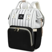 Diaper Bag Bacpack, HDJ Large Capacity Travel Diaper Bag with Insulated Milk Bottle Pocket for Mommy,Black