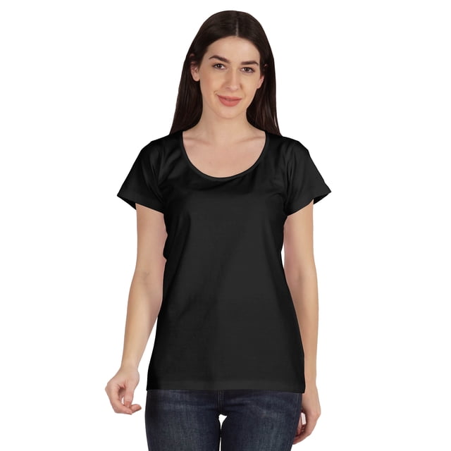 Inkmeso T-Shirt Basique Col Rond Manches Courtes en Coton Uni pour Femmes