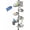 Gray, variant on Shower Caddy Corner Tension Pole, Stainless Steel Rustproof Bathroom Organizer with Towel Bar & Toothbrush Holder, Adjustable Shower Shelf for Renters - Family Stand Storage Rack