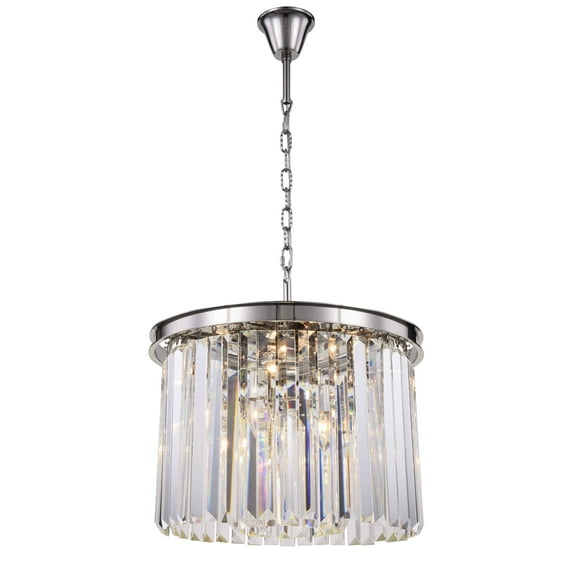 Sydney 6 light Polished nickel Pendant Clear Royal Cut Crystal