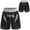 Black&Silver, variant on Yartina Kids Boys Shiny Letter Printed Side Split Satin Boxer Shorts Hot Pants for Fighting Red 16