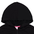thumbnail image 3 of Sudadera con capucha Barbie para niñas pequeñas, tejido French Terry, con cremallera, negra 6, 3 of 8