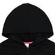 thumbnail image 3 of Sudadera con capucha Barbie para niñas pequeñas, tejido French Terry, con cremallera, negra 6, 3 of 8