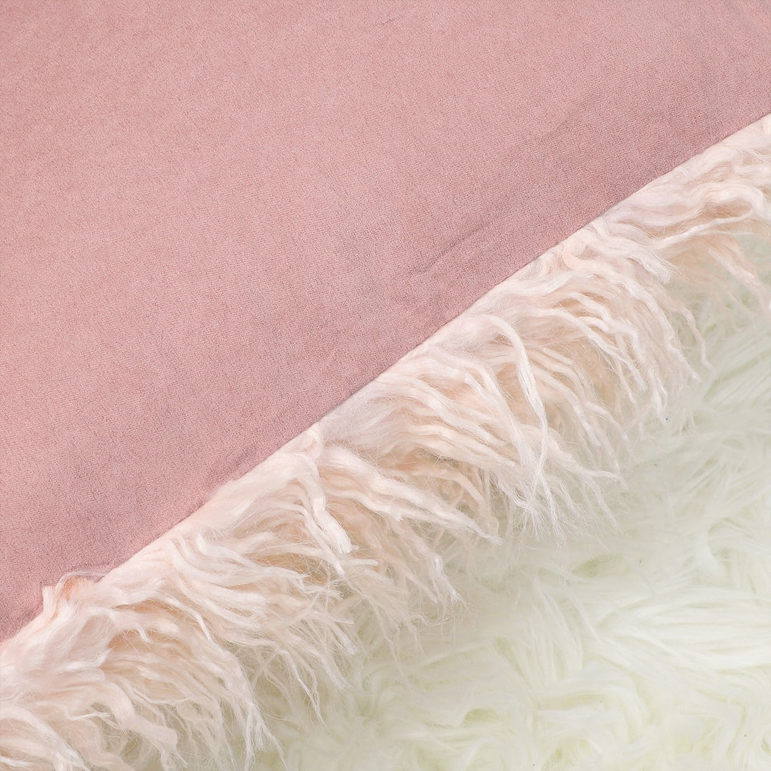 PiccoCasa 2Pcs Shaggy Faux Fur Throw Pillow Covers Soft Plush Cushion Covers, 18"x18" Pink