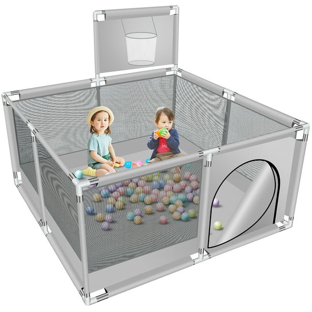 Baby Playpen,HDJ 50 inch Baby Playard with Basketball Hoop and