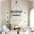 thumbnail image 5 of 2-Tier Farmhouse 20-light Wagon Wheel Chandelier - Black Finish, 5 of 5